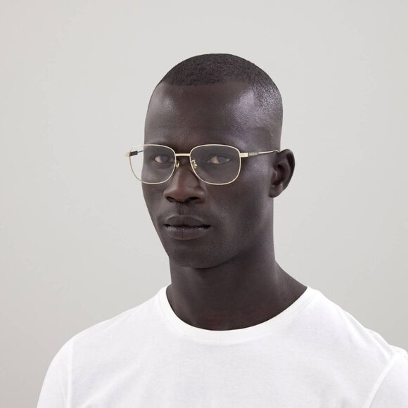 🕶️ New Gucci GG1312O 001 Eyeglasses - Ruthenium Frame 57mm - Picture 3 of 12